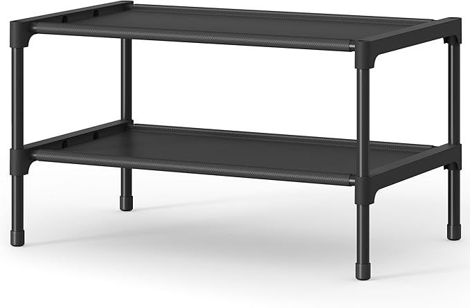 SONGMICS Shoe Rack, 2-Tier Shoe Storage Organizer, Space-Saving, Entryway, Metal Frame