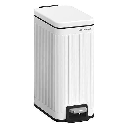 SONGMICS Bathroom Trash Can, 1.6-Gallon (6 L) Trash Bin with Lid, Slim