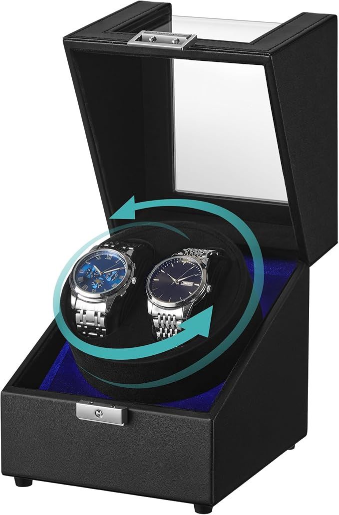 SONGMICS Automatic Double Watch Winder Box with Quiet Motor, for Automatic Watches