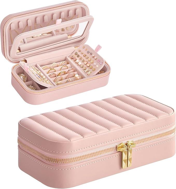 SONGMICS HOME ANAH Collection - Travel Jewelry Case, Small Jewelry Box Organizer