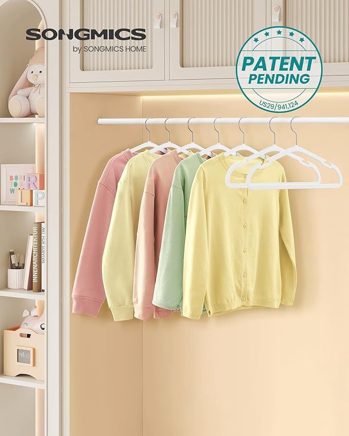 SONGMICS Kids Hangers 22 Pack, 14 x 8 Inches, Non-Slip Velvet Baby Hangers for Closet