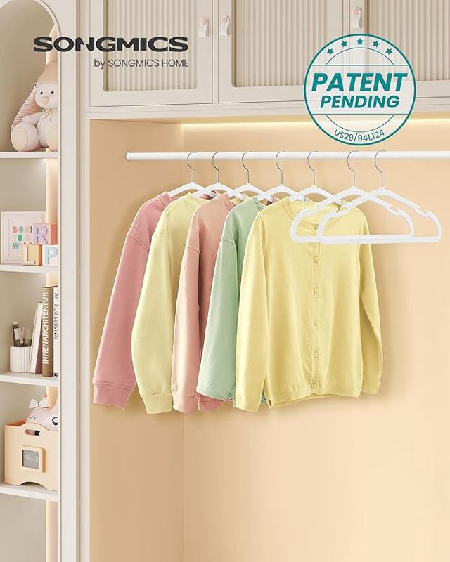 SONGMICS Kids Hangers 22 Pack, 14 x 8 Inches, Non-Slip Velvet Baby Hangers for Closet