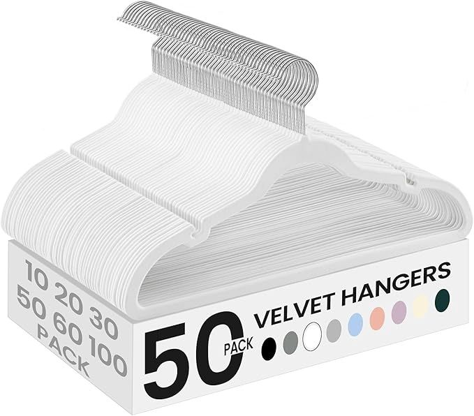 SONGMICS Velvet Hangers, Non-Slip Clothes Hangers with Shoulder Notches