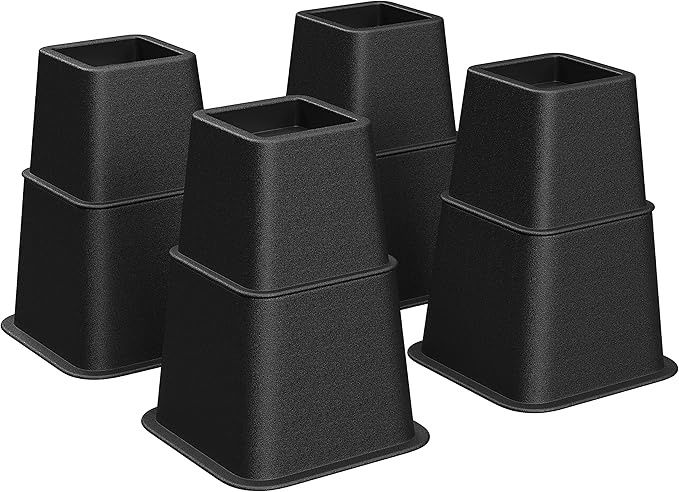 SONGMICS 4-Pack Heavy Duty Bed Lifts, Adjustable 3/5/8 Inch, Supports up to 1300 lb