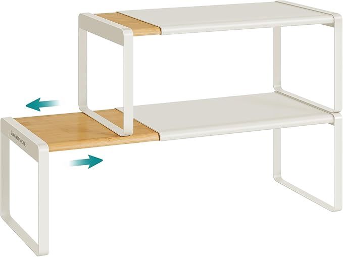 SONGMICS HOME Spice Racks, Expandable Cupboard Shelf Orgnizers, Kitchen Counter