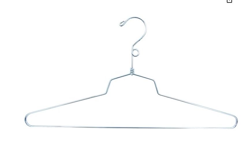 SSWBasics 16" Chrome Metal Shirt Hangers - Case of 100 - Space Saving