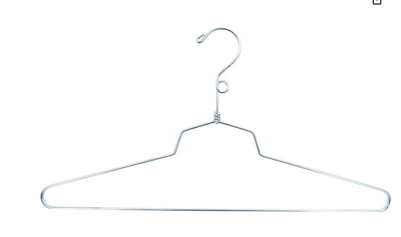 SSWBasics 16" Chrome Metal Shirt Hangers - Case of 100 - Space Saving