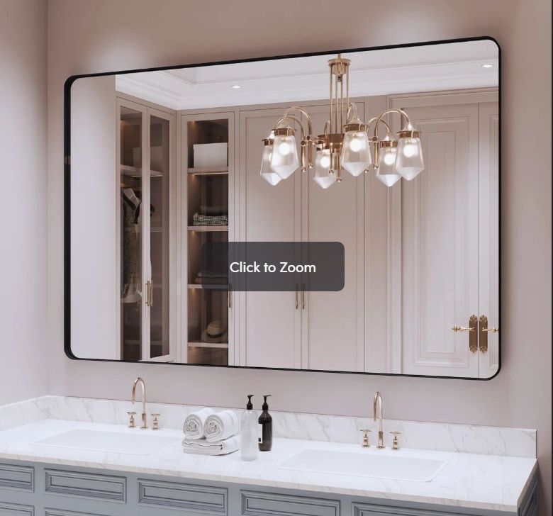 Lesamuel Filleted Corner Wall Mounted Bathroom and Vanity Mirror 48" x 32" MSRP $329.00