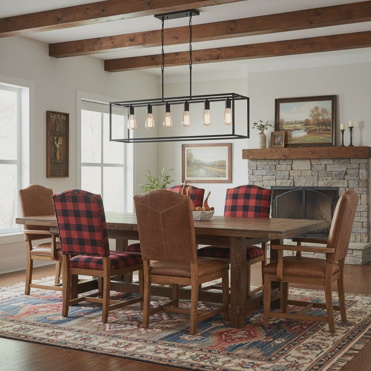 Barineau 6 - Light Dimmable Kitchen Island Square / Rectangle Chandelier (MSRP $656.63)