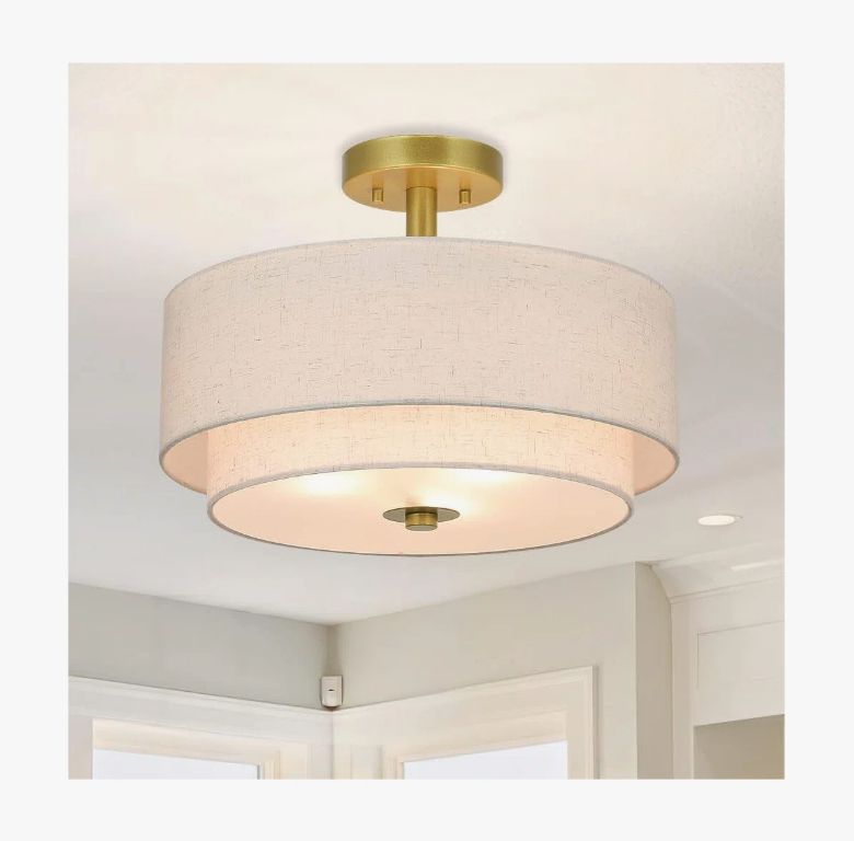 Nichoel Linen Semi Flush Mount