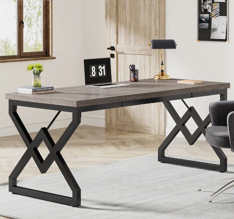 Ramapo Metal Base Computer Desk Grey/Black MSRP $359.99