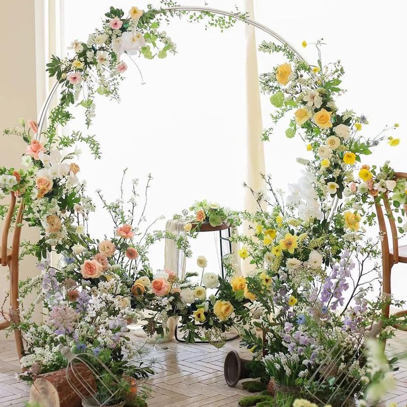 White Large Double Hoop Round Arch Backdrop
