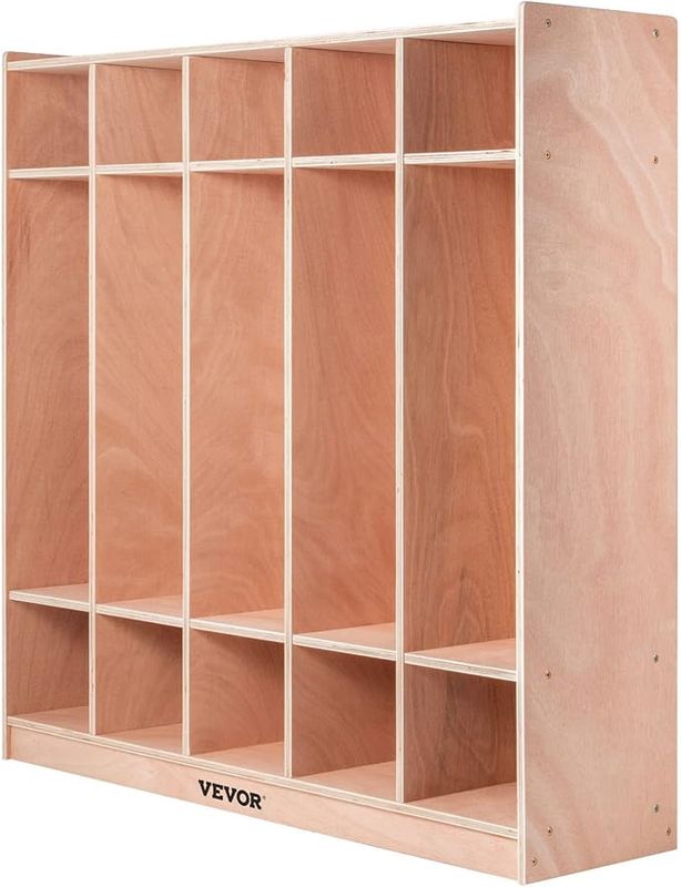 VEVOR Coat Locker, 5-Section Daycare Cubby Coat Rack 48×13×48 inch