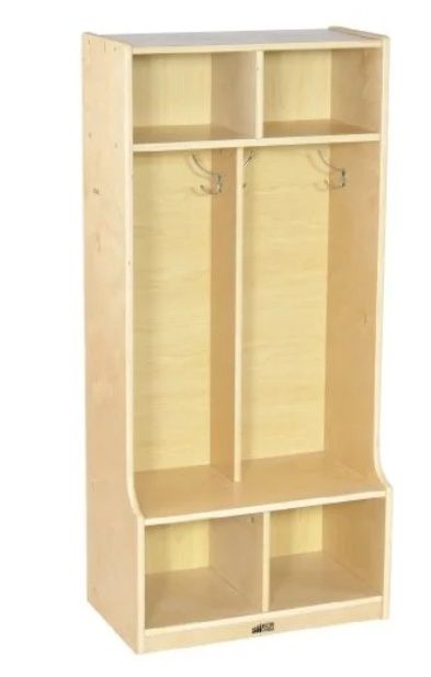 ECR4Kids Streamline 2-Section Coat Locker with Cubby Storage ECR4Kids Streamline 2-Section Coat Locker with Cubby Storage