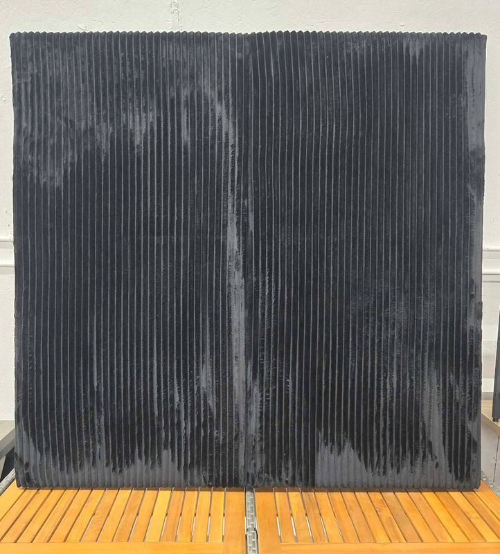 Muilee 2PC Full Black floating headboard