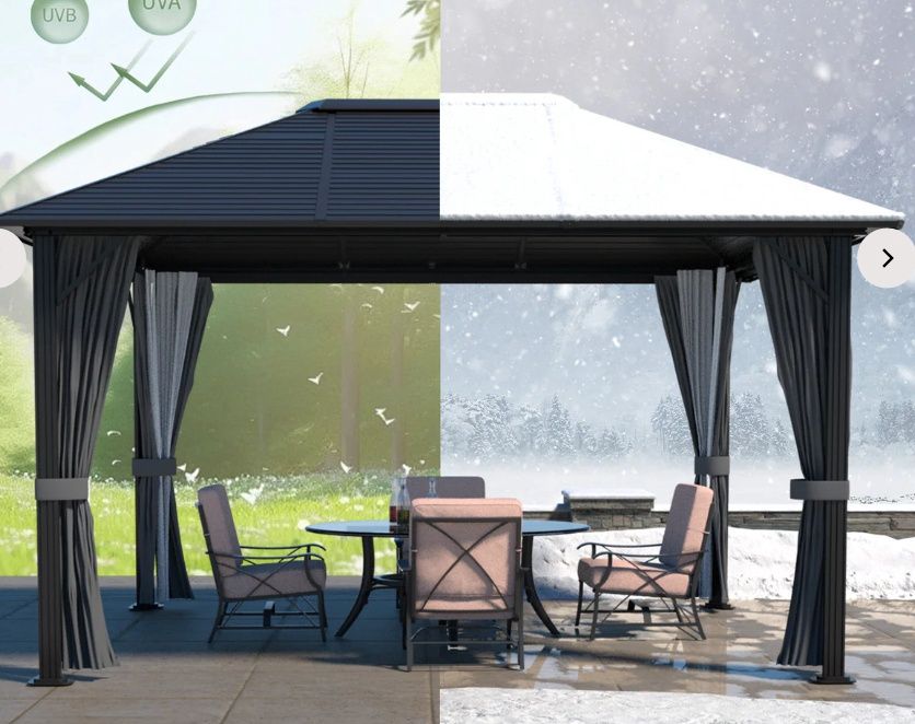 Gazebo Curtains And Netting Universal Replacement Light Grey (12ftX10ft Gazebo Curtains And Netting Universal Replacement Light Grey (12ftX10ft