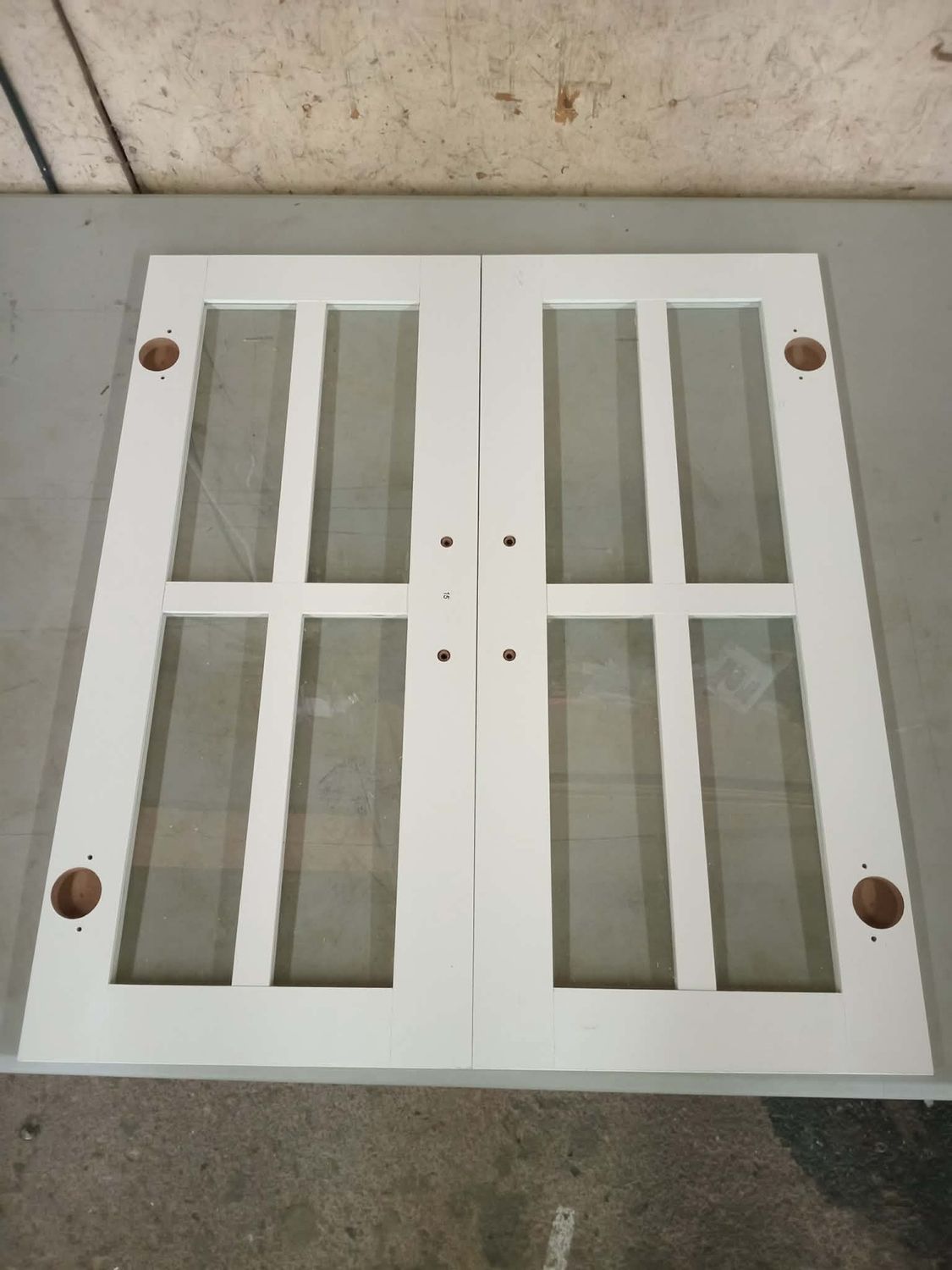 26' x 12' White 4 windowed cabinet door x2