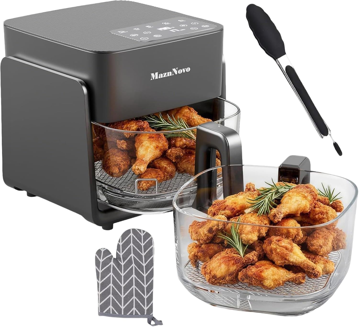 Glass Air Fryer with Fast Heating Technology