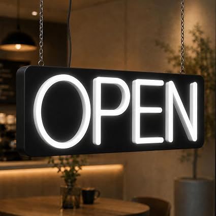 HiNeon LED Neon Open Sign for Business 18x7in Bright Light Up Open Sign HiNeon LED Neon Open Sign for Business 18x7in Bright Light Up Open Sign