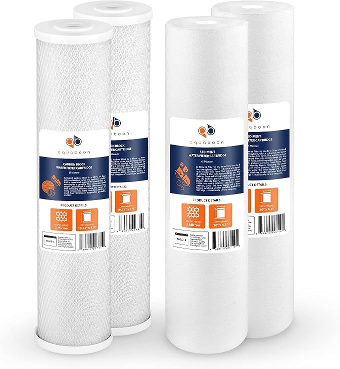 Aquaboon 5 Micron 20 x 4.5 Water Filter Cartridges Set of 4