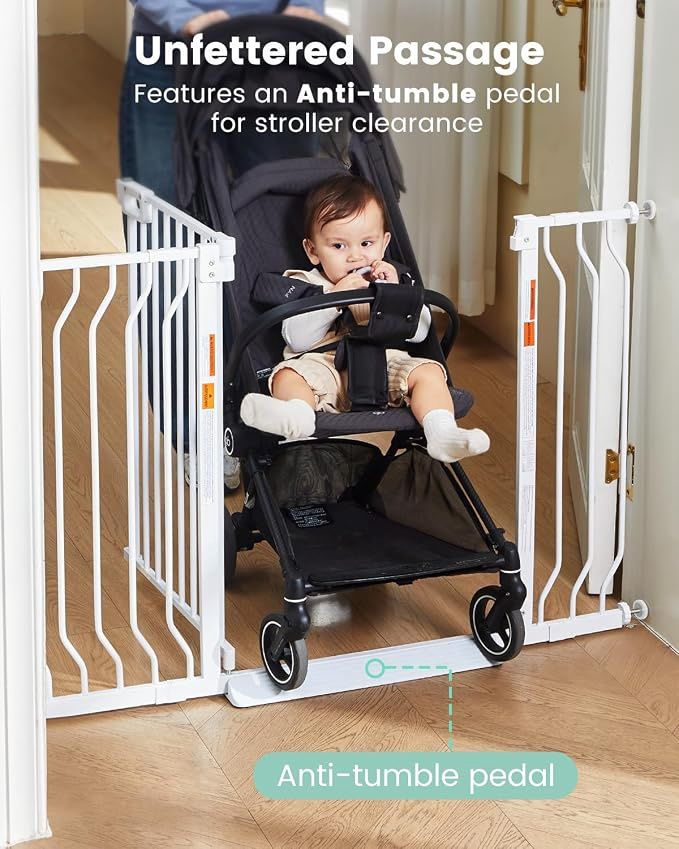 Mom's Choice-GROWNSY Baby Gate for Stairs, 29.5"-48.4" Pressure Mounted Baby Gate