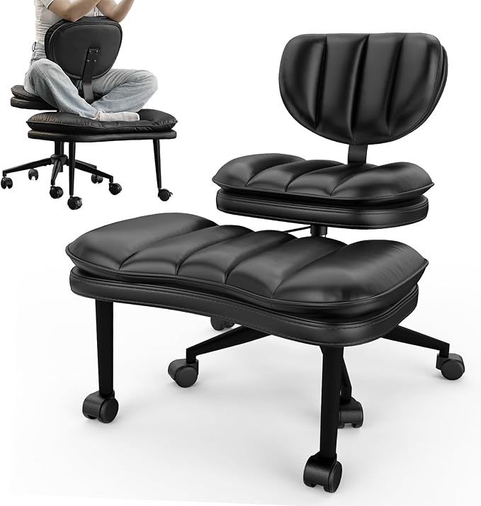 Cross Legged Office Chair, Ergonomic Cloud Criss Cross Desk Chair, Meditation Chair
