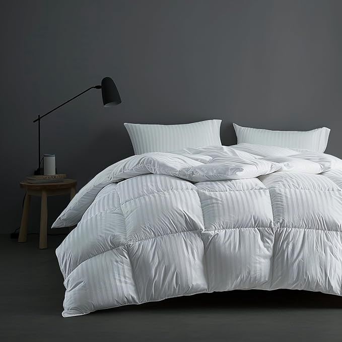 Hotel Grand Luxury White Down Comforter Queen Size, 600 Fill Power All Season Down