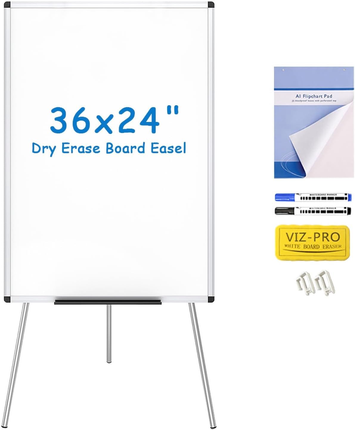 VIZ-PRO Dry Erase Easel Whiteboard