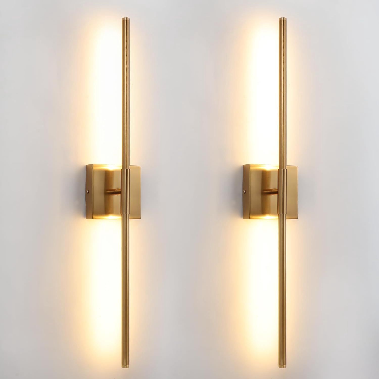 Wall Sconces Set of 2 Brushed Brass Gold Wall Sconces Set of 2 Brushed Brass Gold