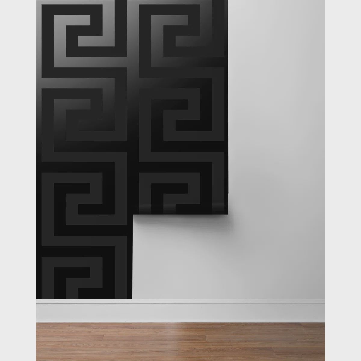 Dark Antique Geometric Maze Peel And Stick Wallpaper