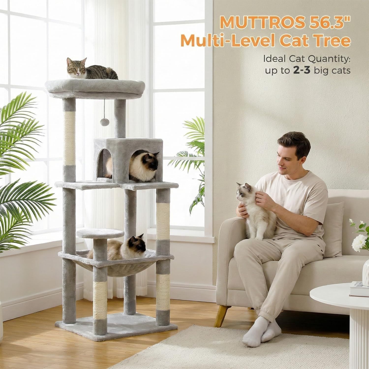 MUTTROS Cat Tree for Large Cats