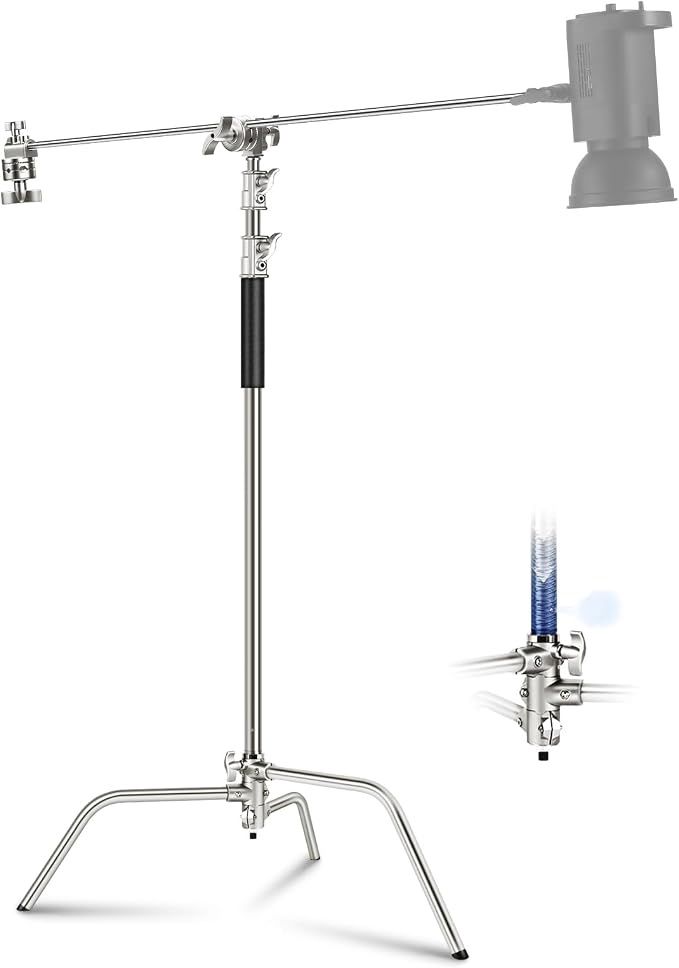 NEEWER C Stand with Boom Arm Pro 100% Stainless Steel, Max Height 10.8ft NEEWER C Stand with Boom Arm Pro 100% Stainless Steel, Max Height 10.8ft