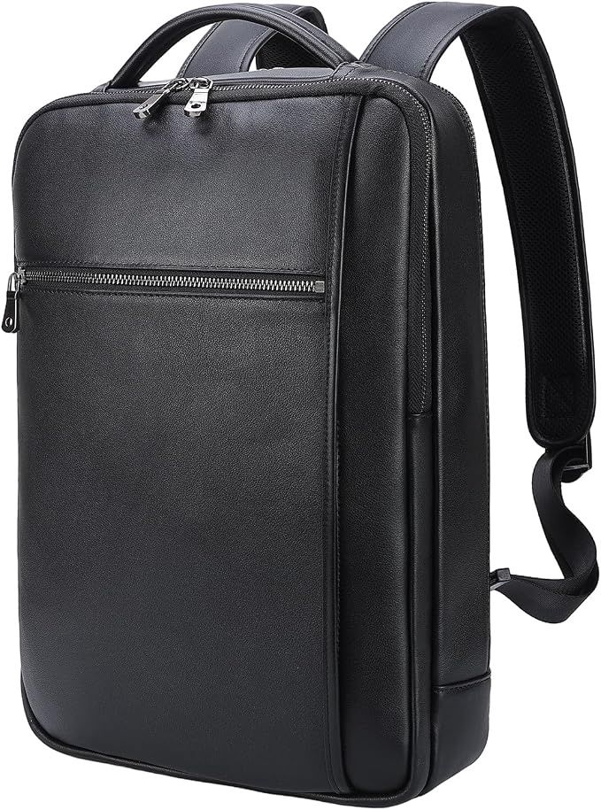 Masa Kawa Slim Genuine Leather Business Backpack for Men Women 15.6"