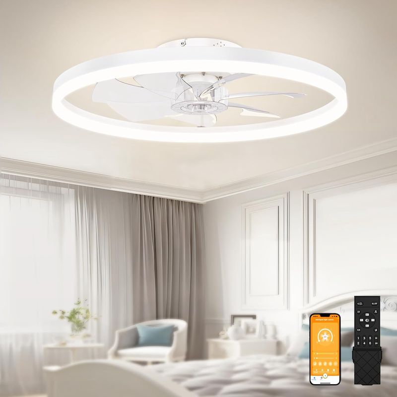 Low Profile Ceiling Fans with Light and Remote