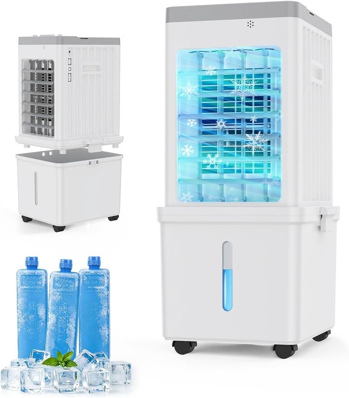 Mobile Evaporative Cooling Unit with 12L Water Tank Mobile Evaporative Cooling Unit with 12L Water Tank