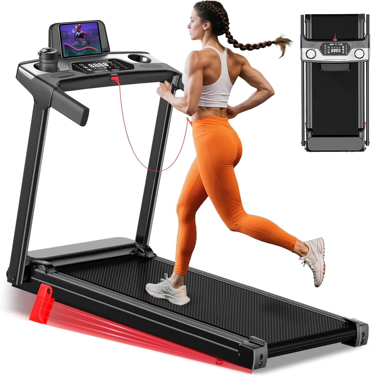 Foldable Treadmill for Home, 3-in-1 Walking Pad