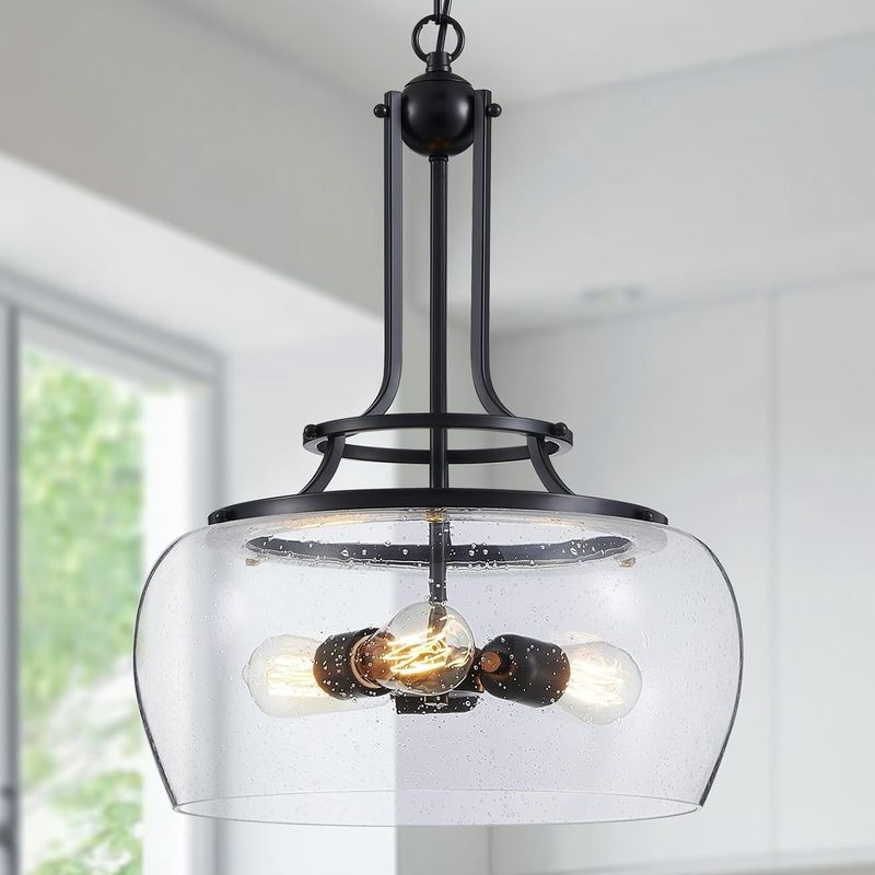 WUZUPS Chandelier Rustic Farmhouse Industrial Round Ceiling Pendant