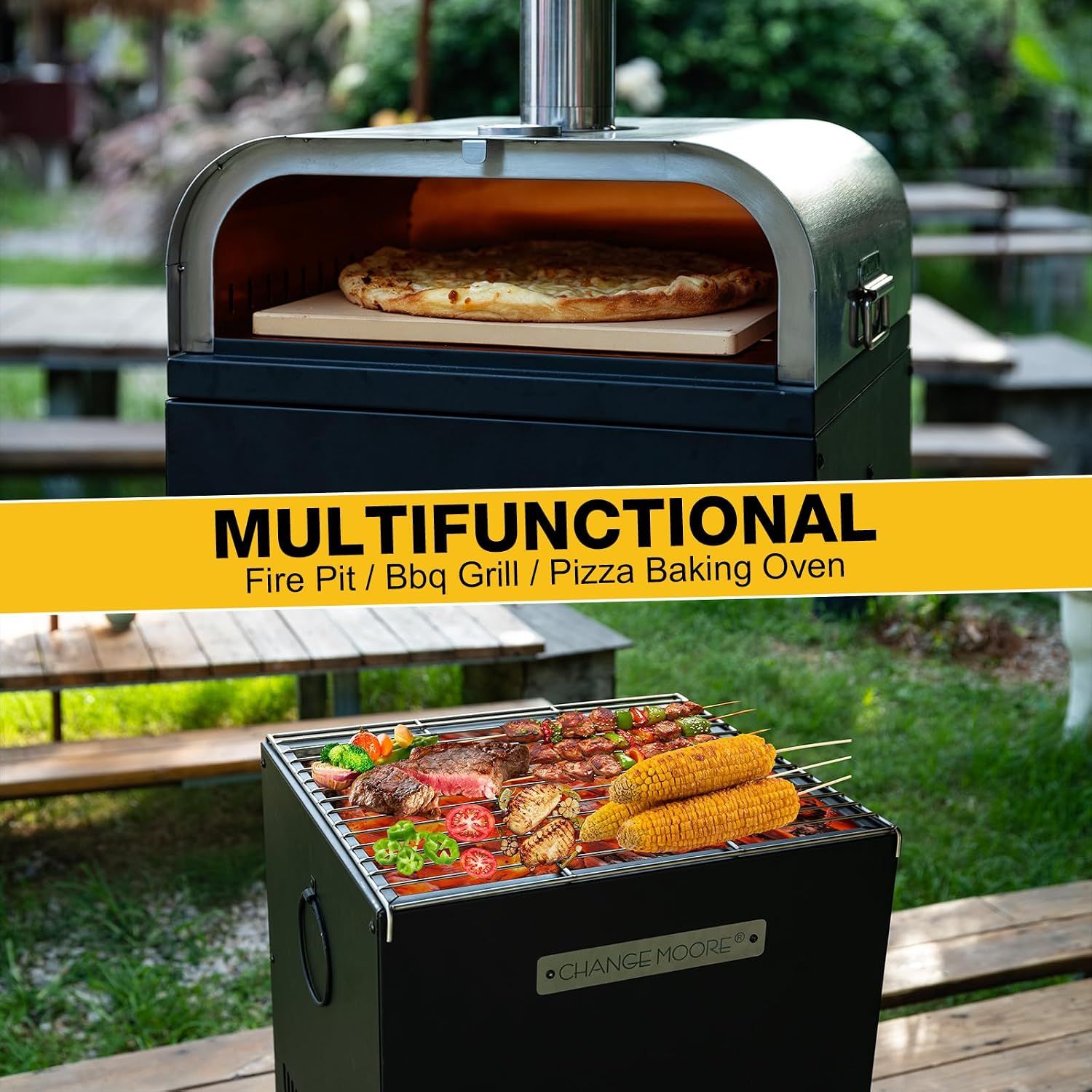 Multi-Fuel 4 in 1 Pizza Oven Outdoor