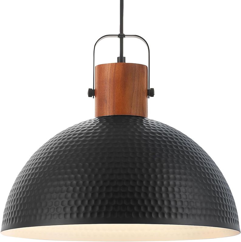 16 Inch Ash Wood Hammered Pendant Light Fixtures