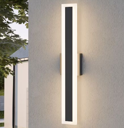 LamQee Linear Wall Light 24-in H Matte Black Hardwired Integrated LED Outdoor Wall Light