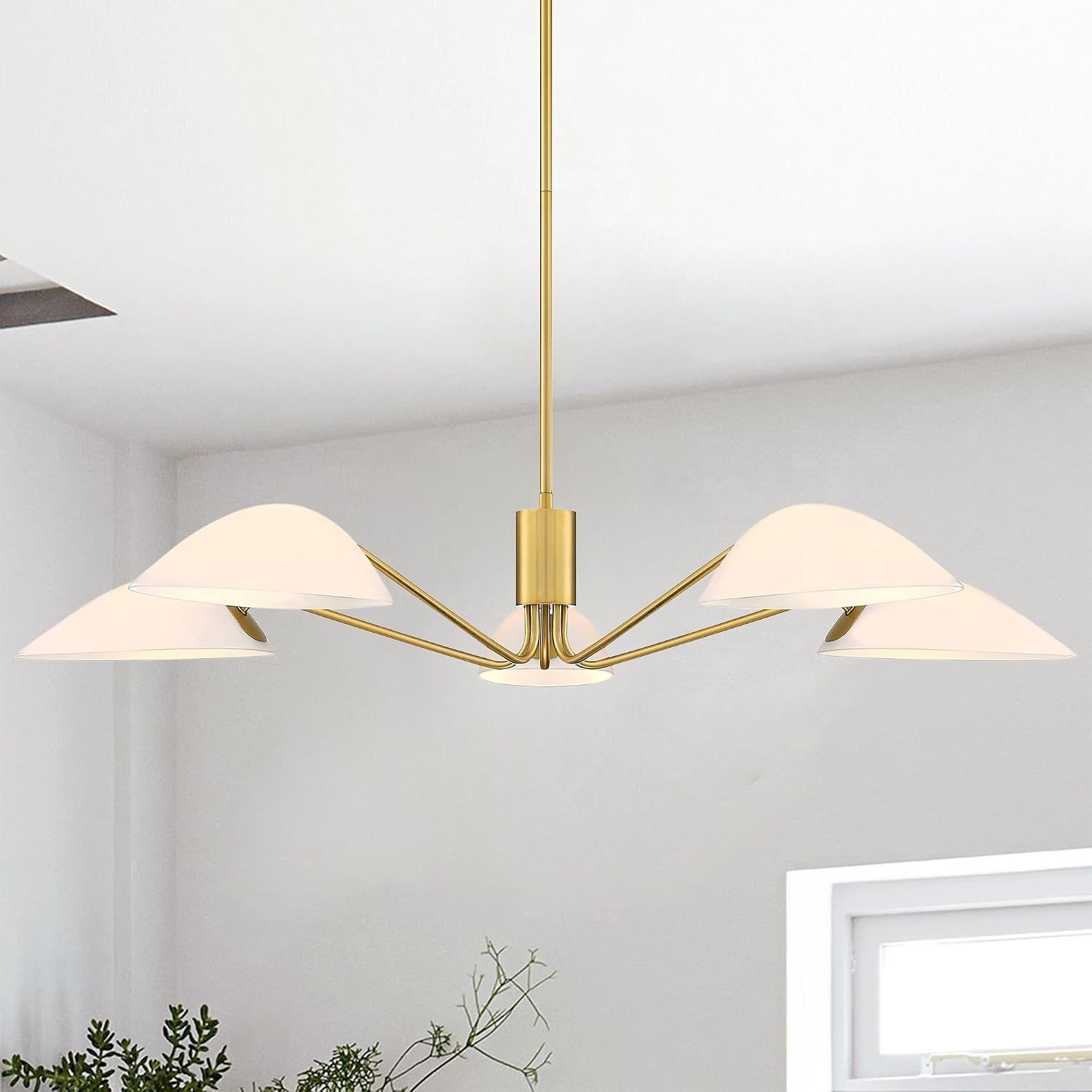 Modern Glass Chandeliers, Sputnik Chandelier Gold