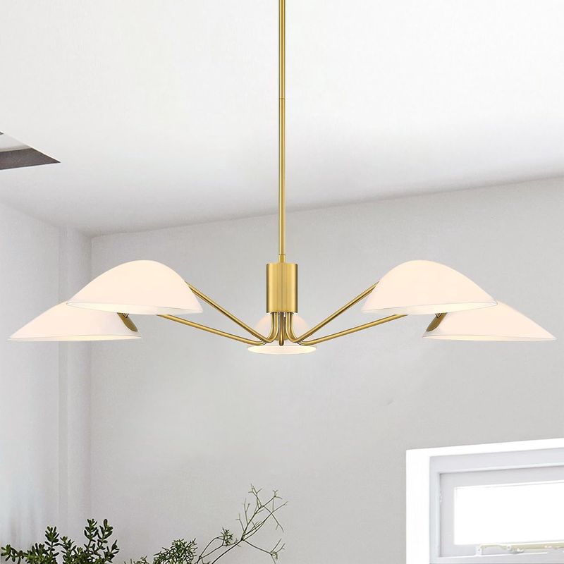 Modern Glass Chandeliers, Sputnik Chandelier Gold