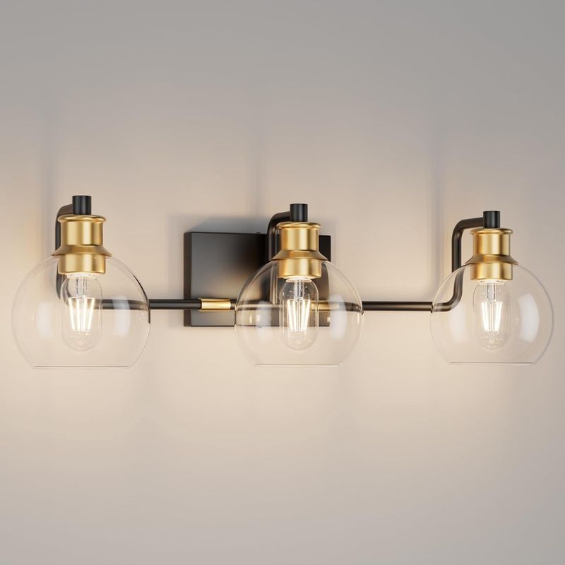 Tipace Black &amp; Gold Vintage Bathroom Vanity Light