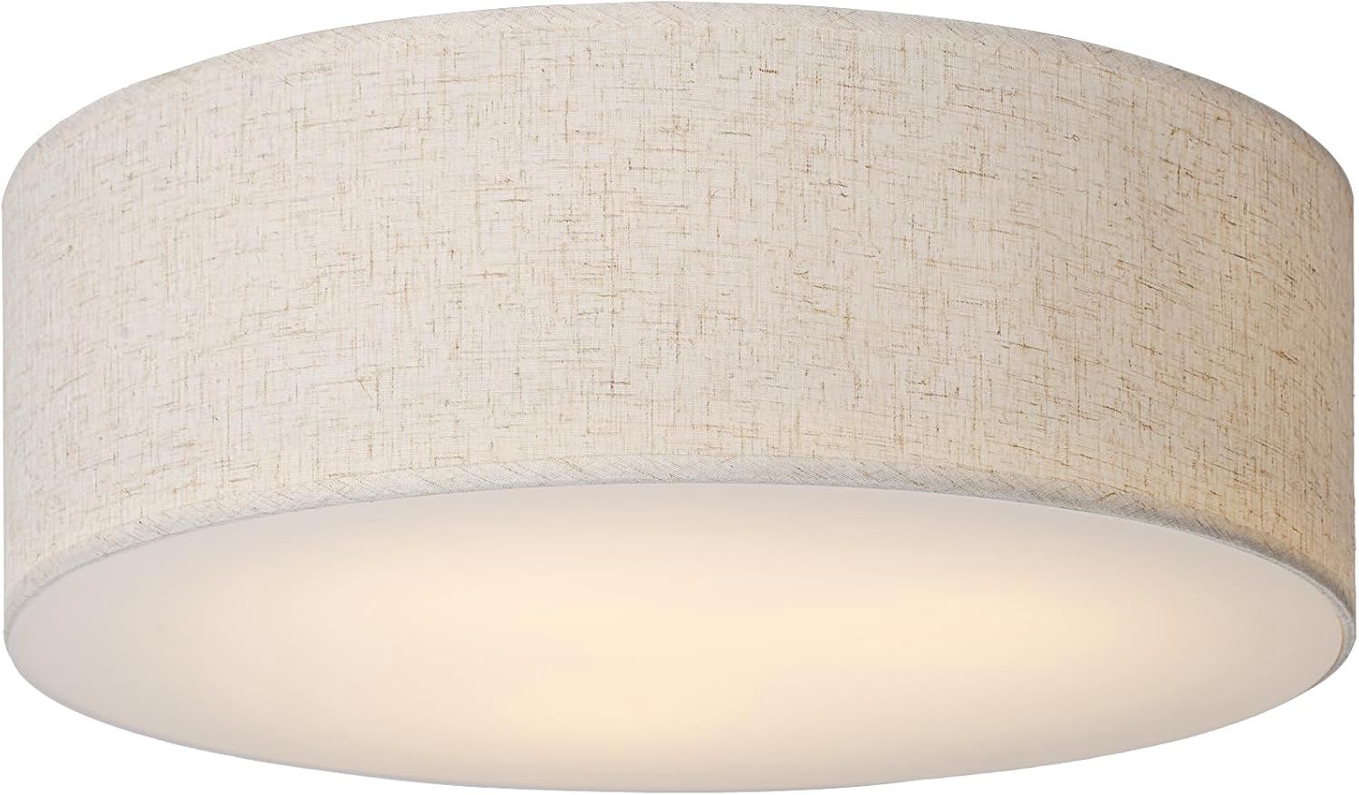 18-Inch Large Flush Mount Ceiling Light Fixture with Fabric Shade