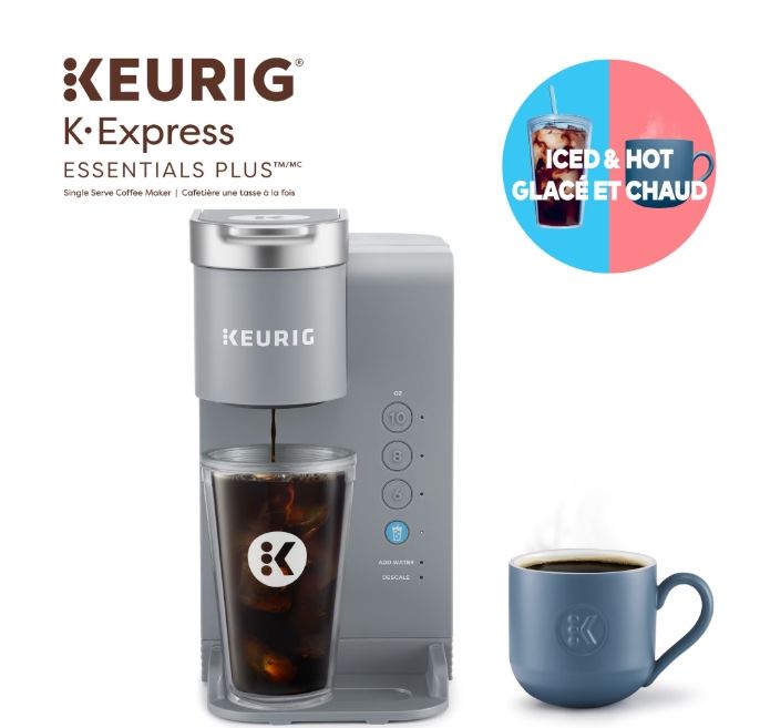 Keurig K-Express Essentials Plus Single Serve K-Cup Coffee Maker, Colour: Grey
