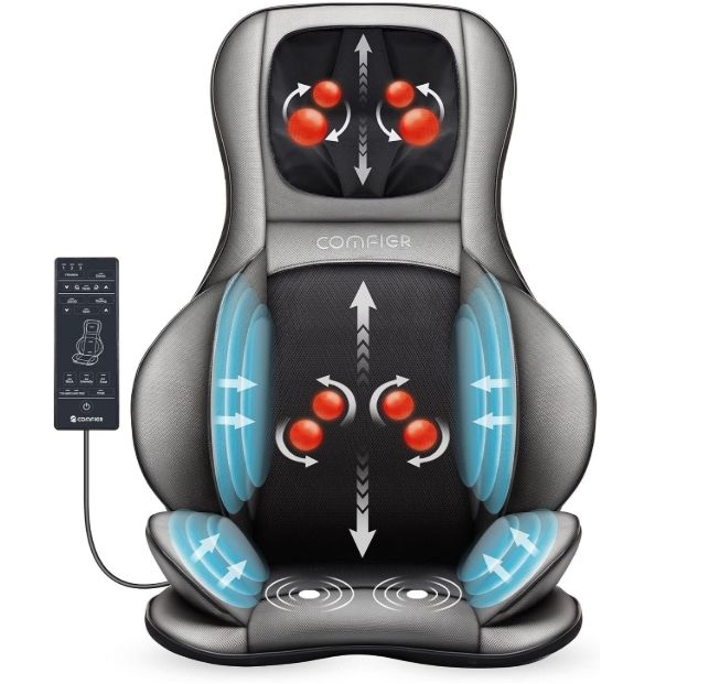 COMFIER Shiatsu Back Neck Massager with Heat, 2D ro 3D Kneading Massage Chair Pad COMFIER Shiatsu Back Neck Massager with Heat, 2D ro 3D Kneading Massage Chair Pad