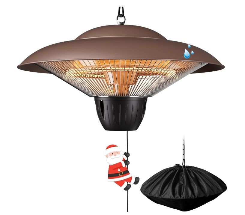 1500W Electric Infrared Hanging Heater, Outdoor patio heater, Brown 1500W Electric Infrared Hanging Heater, Outdoor patio heater, Brown