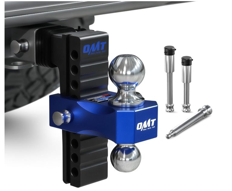 OMT Adjustable Trailer Hitch, 2.5 Inch Receiver, 18500 LBS Drop Hitch | 8" OMT Adjustable Trailer Hitch, 2.5 Inch Receiver, 18500 LBS Drop Hitch | 8"