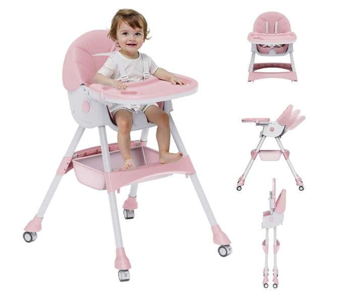 High Chairs for Babies and Toddlers, 5 in 1 Convertible Baby High Chair