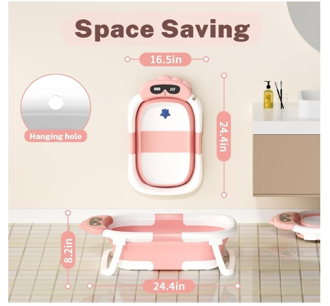 AVIDOR Baby Bathtub, Collapsible Baby Bathtub for Newborn to Toddler